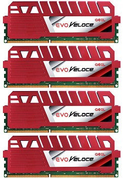 GeIL EVO Veloce Hot-Rod Red 16GB (4x4GB) DDR3 PC3-19200C11 2400MHz Quad Channel Kit